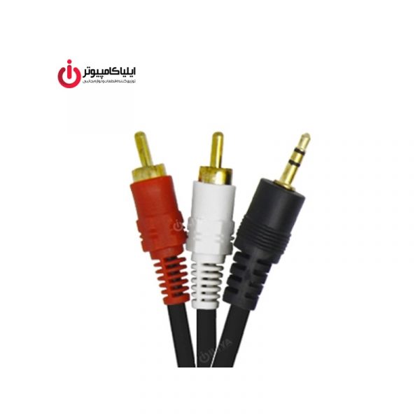 کابل تبدیل صدا 3.5 میلیمتری استریو به دو فیش RCA تسکو مدل TC 81 به طول 2 متر