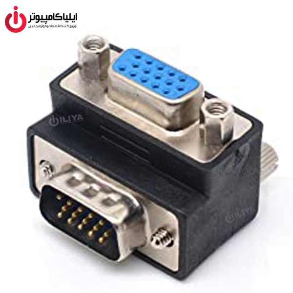 تبدیل کانکتور برل یک 90 درجه یک سر ماده یک سر نر VGA 15PIN