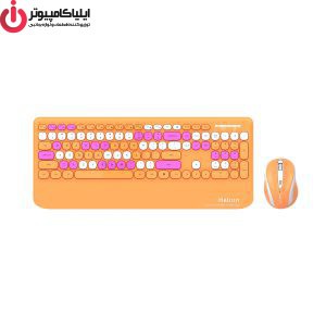 کیبورد و ماوس بی سیم هترون مدل HKCW350