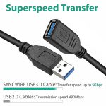 کابل افزایش طول USB3.0 تی سی تراست مدل TC-U3CF30 طول 3 متر