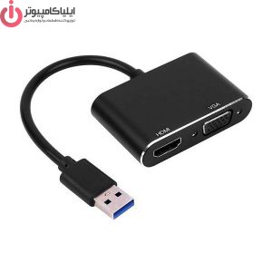 تبدیل USB 3.0 به HDMI و VGA کی نت مدل K-NET K-COUA30HV