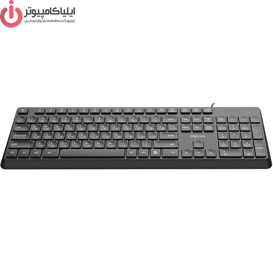 qsUWUAp5BPF3xW8C کیبورد USB هترون مدل Hatron HK190 - تصویر 1