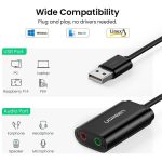 کارت صدا USB برند یوگرین مدل UGREEN US205-30724 - تصویر 2