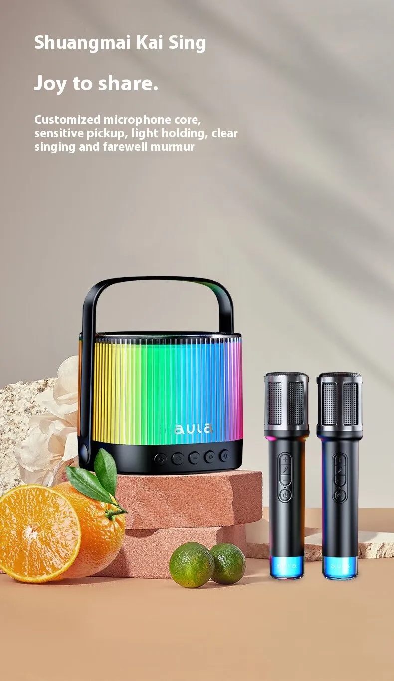اسپیکر بلوتوثی پرتابل آئولا مدل AULA K11 BT V5.3+AUX+TF Card+2 Mic Wireless+1800MAH+RGB+10W
