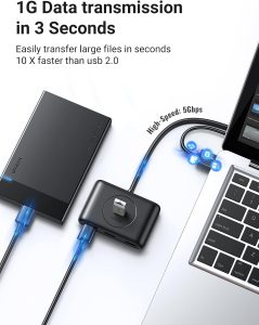 هاب USB 3.0 چهار پورت یوگرین مدل UGREEN CR113-20291 - تصویر 3