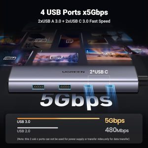 هاب 9 پورت USB-C یوگرین مدل CM498 - 15375