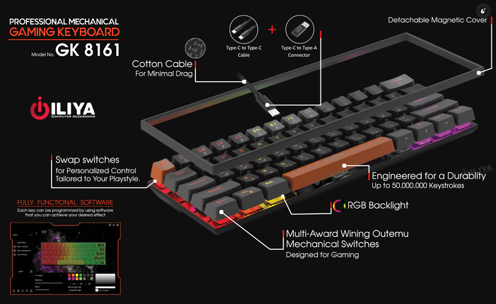 کيبورد سيم دار TSCO GK 8161 Gaming Mechanical