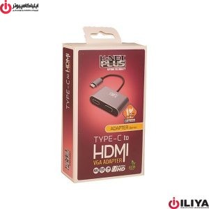 تبدیل Type-C به HDMI و VGA کی نت پلاس KP-COCM2HV02