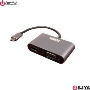 تبدیل Type-C به HDMI و VGA کی نت پلاس KP-COCM2HV02