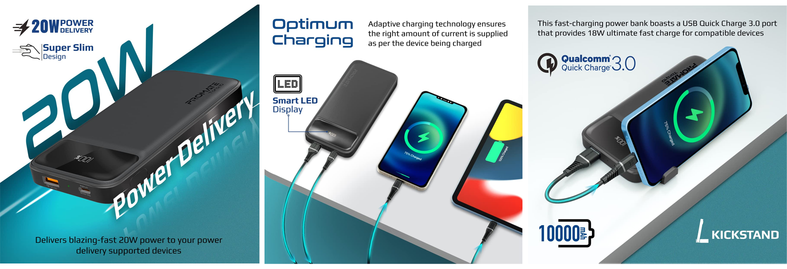 پاوربانک پرومیت مدل PROMATE Torq-10.B ظرفیت 10000MAH