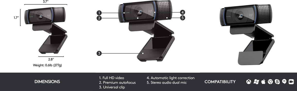 وبکم 3 مگاپیکسل لاجیتک مدل Logitech 920 HD Pro
