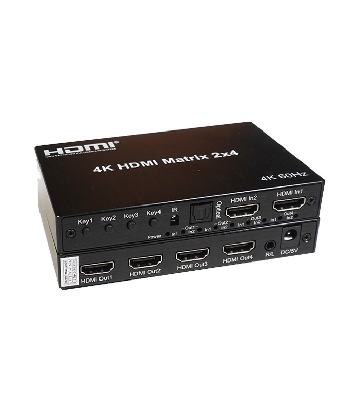 k-mahd2024 (1) ماتریکس سوئیچ 2 در 4 HDMI با ریموت کنترل کی نت K-MAHD2042 - تصویر 1