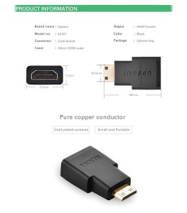 مبدل Mini HDMI به HDMI یوگرین مدل UGREEN 20101 - تصویر 2