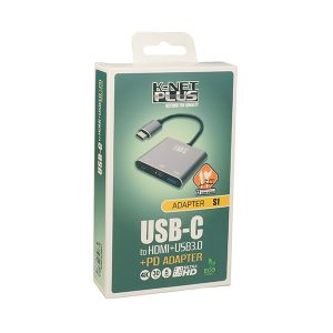 تبدیل USB-C به HDMI/USB3.0/PD کی نت پلاس مدل K-NET PLUS KP-MFCMS103