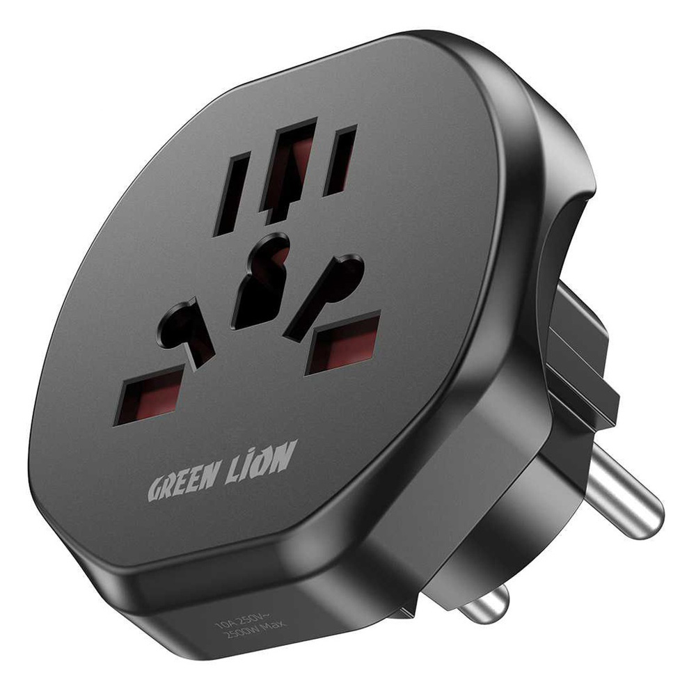 6456477 تبدیل برق 3 به 2 گرین لاین مدل Green Lion GNUVEUPLG2BK - تصویر 1