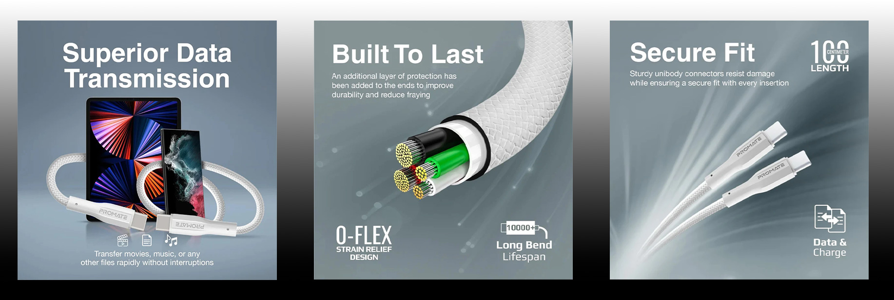 کابل تبدیل USB-C به USB-C پرومیت مدل PROMATE XCORD-CC به طول 1 متر