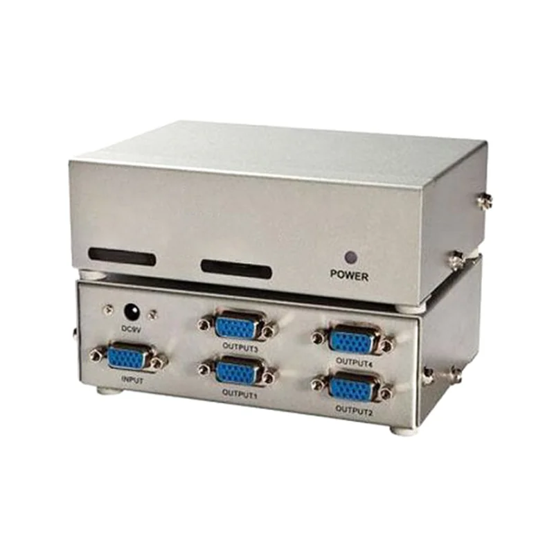 447cc8 اسپلیتر 1 به 4 درگاه VGA برند دی نت 250MHz - تصویر 1