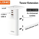 چندراهی و محافظ برق 70 وات الدینیو مدل LDNIO SC4383 - تصویر 5