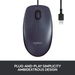 ماوس سیم دار لاجیتک مدل LOGITECH B100 - تصویر 2