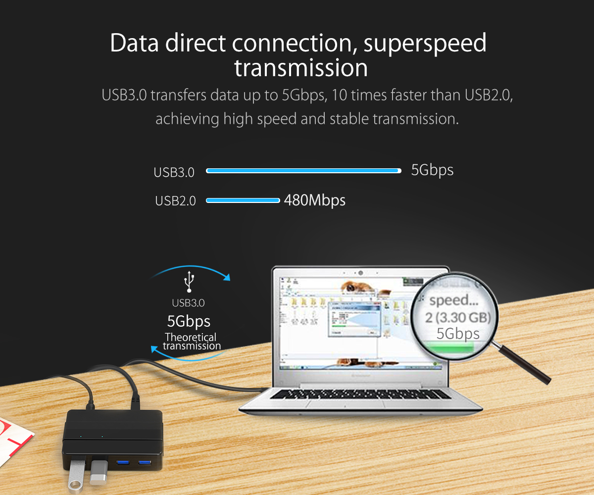 هاب USB آداپتوری 4 پورت اوریکو مدل ORICO H4928-U3 