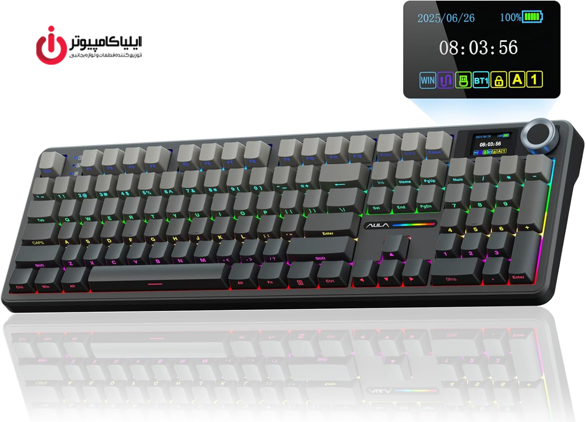 کيبورد گیمینگ سيم دار ، وايرلس و بلوتوثی آئولا مدل Aula F108 pro سوئیچ White