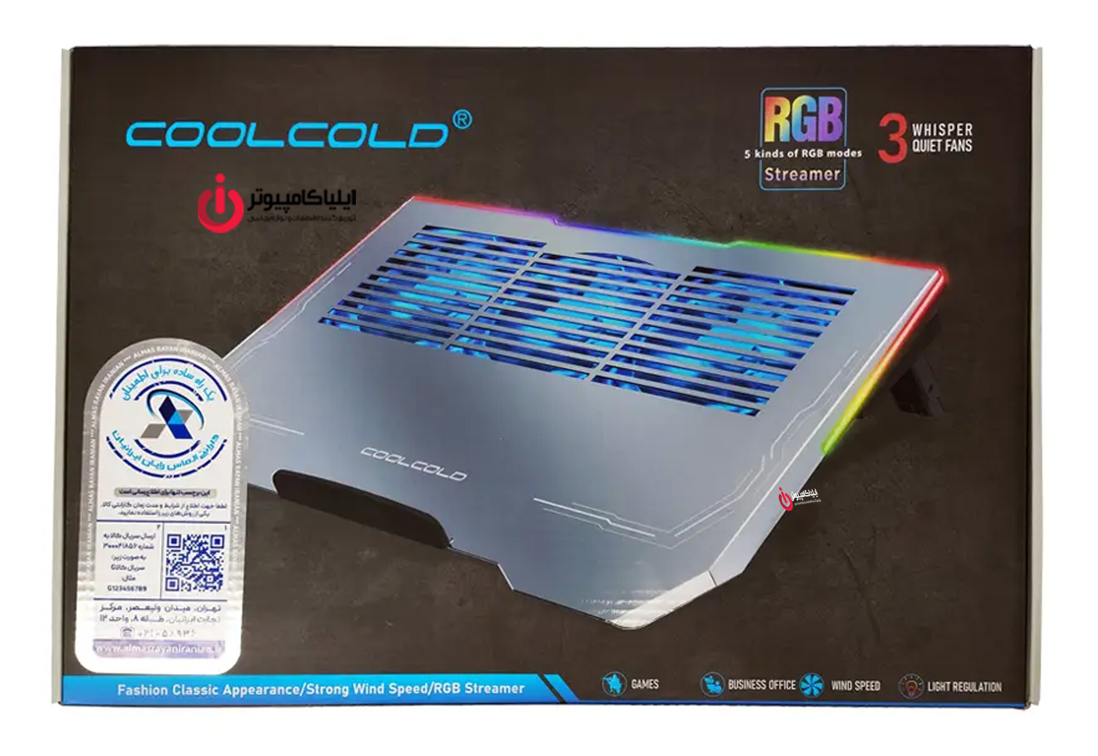کولپد لپتاپ کولکلد مدل CoolCold K42 RGB