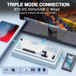 کيبورد گیمینگ سيم دار ، وايرلس و بلوتوثی آئولا مدل AULA F99 Green Switch - تصویر 3
