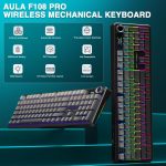 کيبورد گیمینگ سيم دار ، وايرلس و بلوتوثی آئولا مدل Aula F108 pro سوئیچ White - تصویر 8