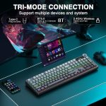 کيبورد گیمینگ سيم دار ، وايرلس و بلوتوثی آئولا مدل Aula F108 pro سوئیچ White - تصویر 3