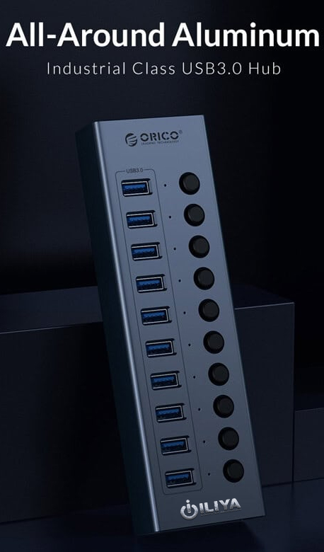 هاب یو اس بی آداپتوری 10 پورت USB3.0 اوریکو مدل ORICO BT2U3-10AB