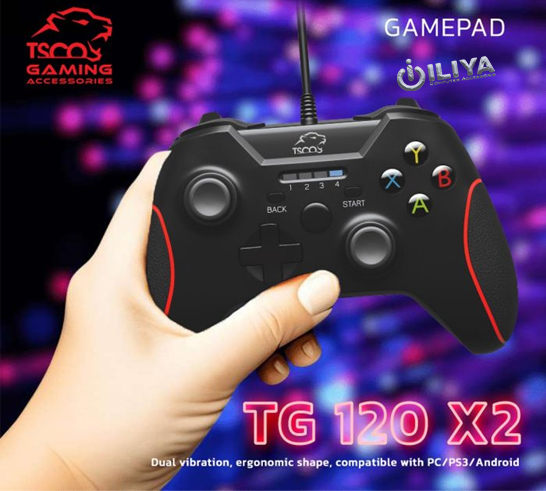 دسته بازی دوبل شوکدار تسکو مدل TSCO TG 120 X2