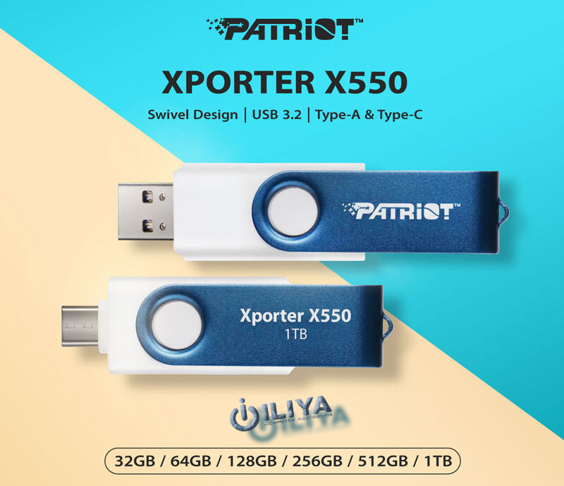 فلش مموری 128GB پاتريوت مدل PATRIOT Xporter X550 اتصال Type-C