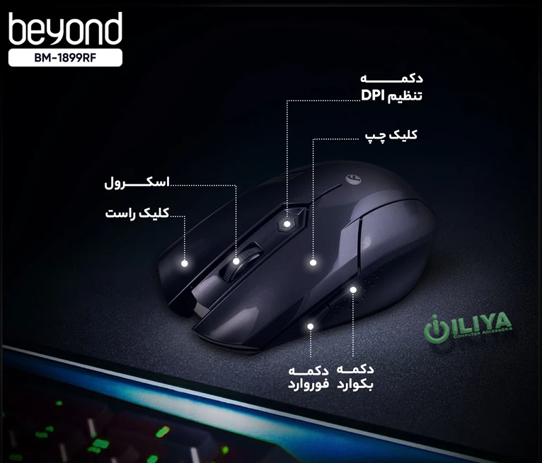 خرید ماوس وایرلس بیاند مدل BEYOND BM-1899RF از ایلیا کامپیوتر مشهد